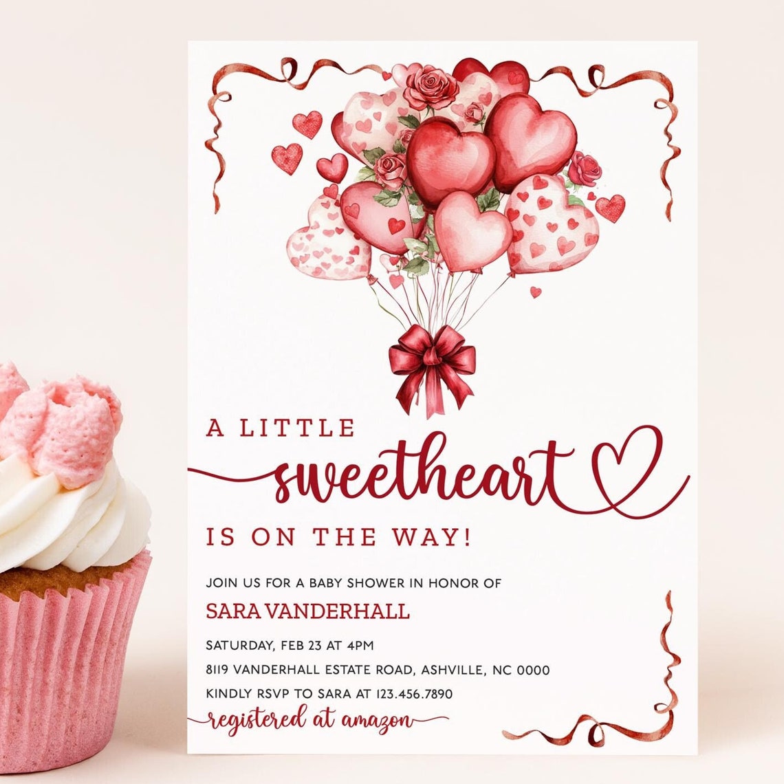 Valentines Baby Shower Invitation Template A Little Sweetheart Invitation Valentines Day Invite Baby Shower Invite Girls Baby Love Heart