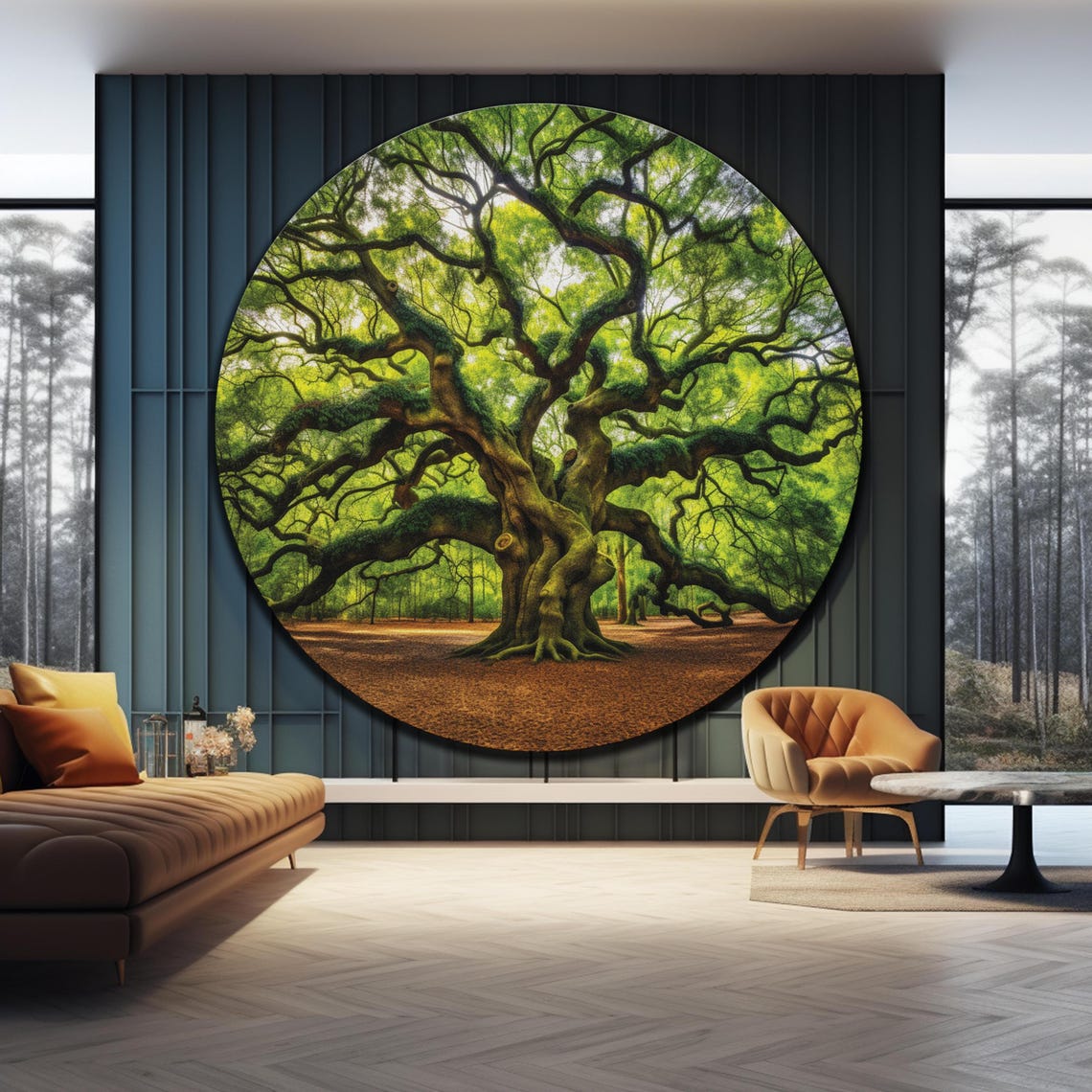 Majestic Angel Oak Tree Emerald Canopy Ancient Branches Wall Art - Image 4