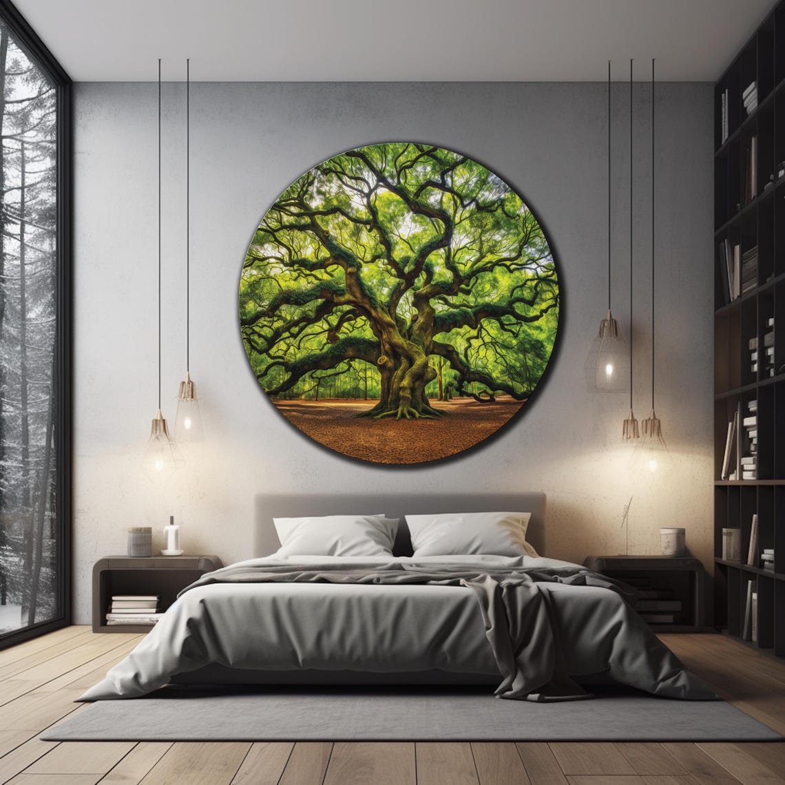 Majestic Angel Oak Tree Emerald Canopy Ancient Branches Wall Art - Image 3