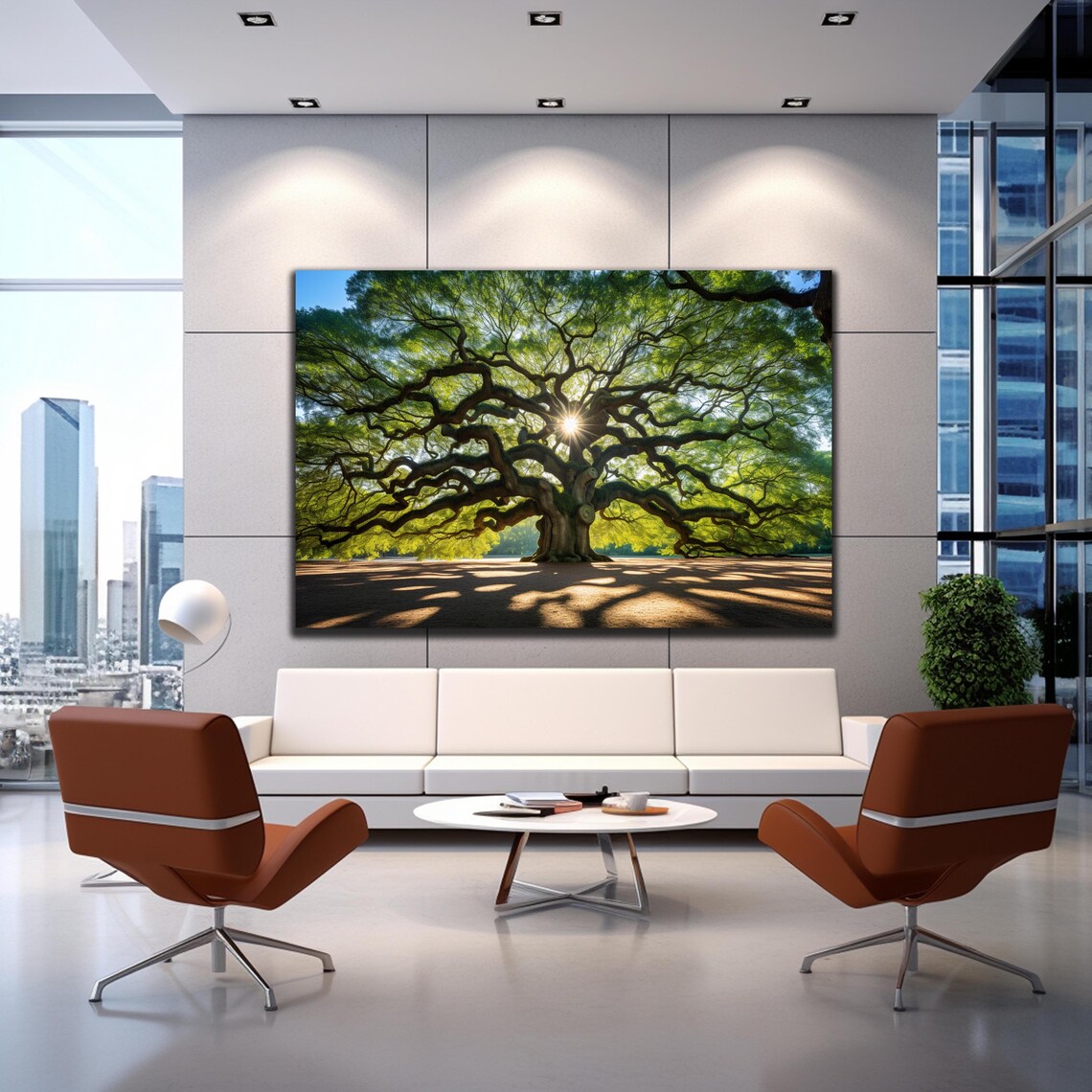 Angel Oak Tree Sunburst Canopy Majestic Ancient Oak Nature Poster - Image 3