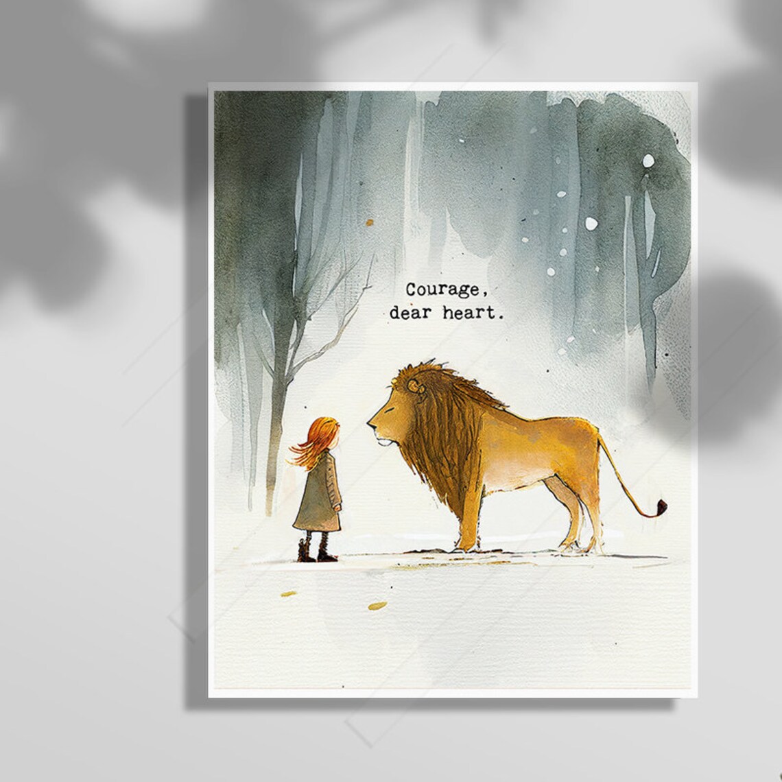 Courage, Dear Heart Literary Quote Art Print, Wise Words