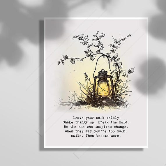 Bold Fearless Motivational Quote Print Leadership Quote Gift Empowerment Wall Art Feminist Inspirational Decor Office Decor Bff