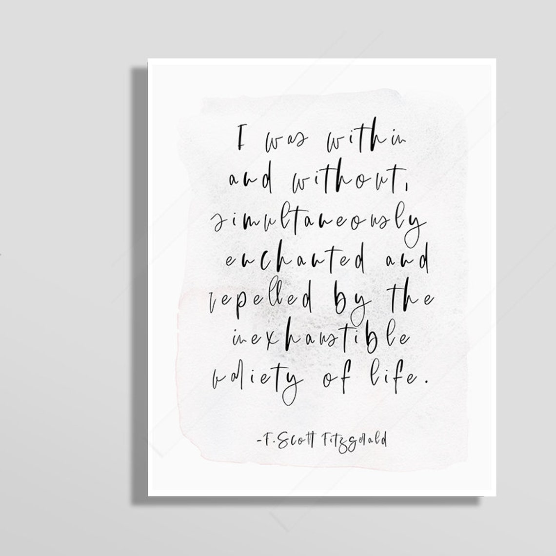 F Scott Fitzgerald Within And Without Script Quote Wall Art Poster