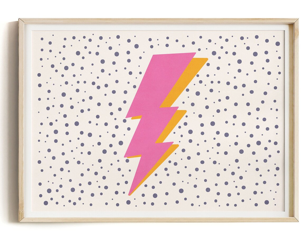 Lightning Bolt Funky Room Decor Art Print