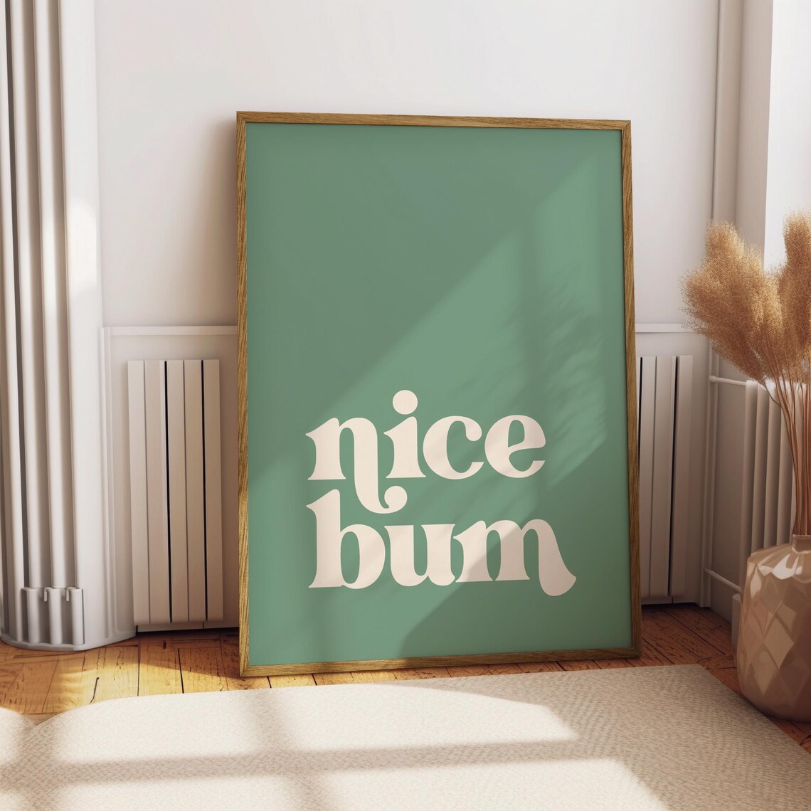 Nice Bum Green Bathroom Wall Art Print - Image 3