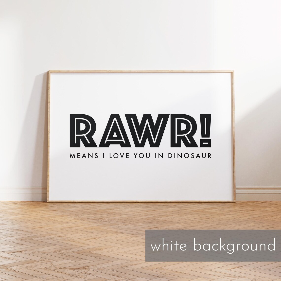 Rawr Means I Love You in Dinosaur Black Kids Typography Poster - Image 4