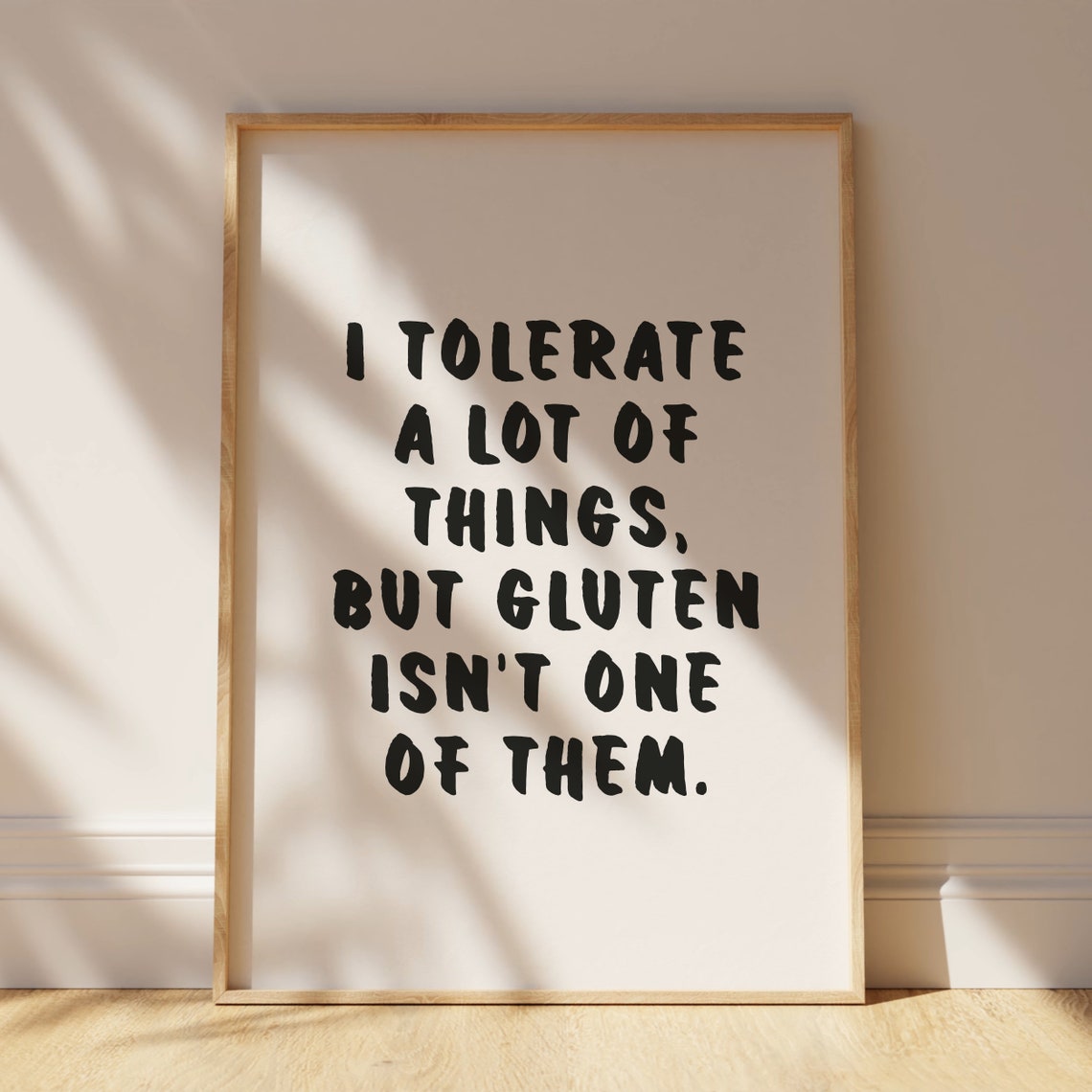 Funny Gluten Free Quote Bold Black Typography Kitchen Poster - Image 4