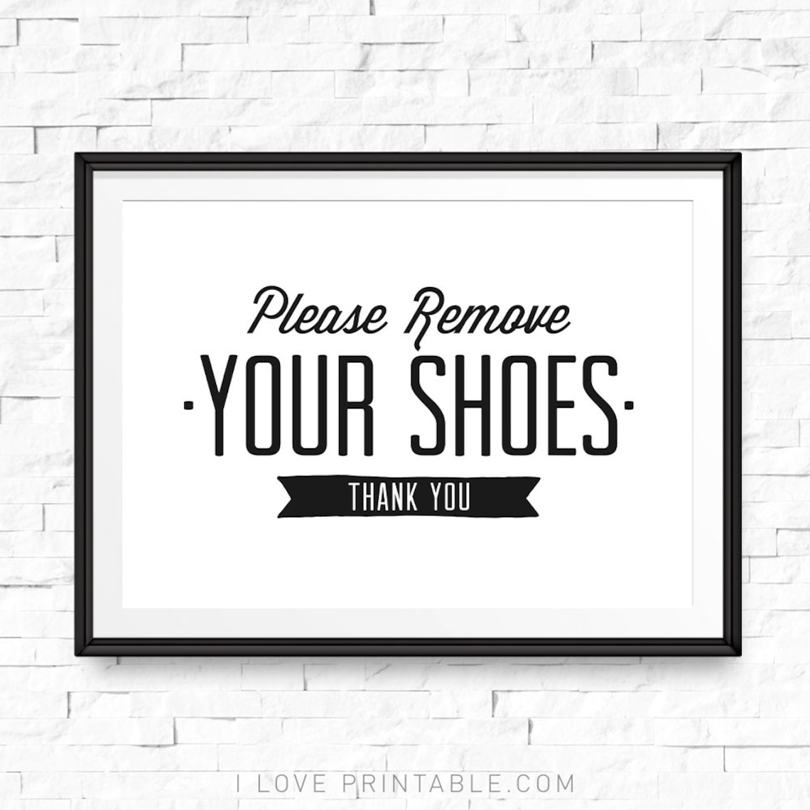 Please Remove Your Shoes Sign, Home Entry Print - Image 3