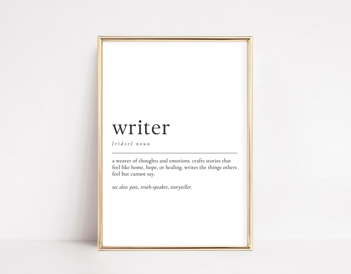 Writer Definition Weaver of Thoughts Author Gift Literary Wall Art