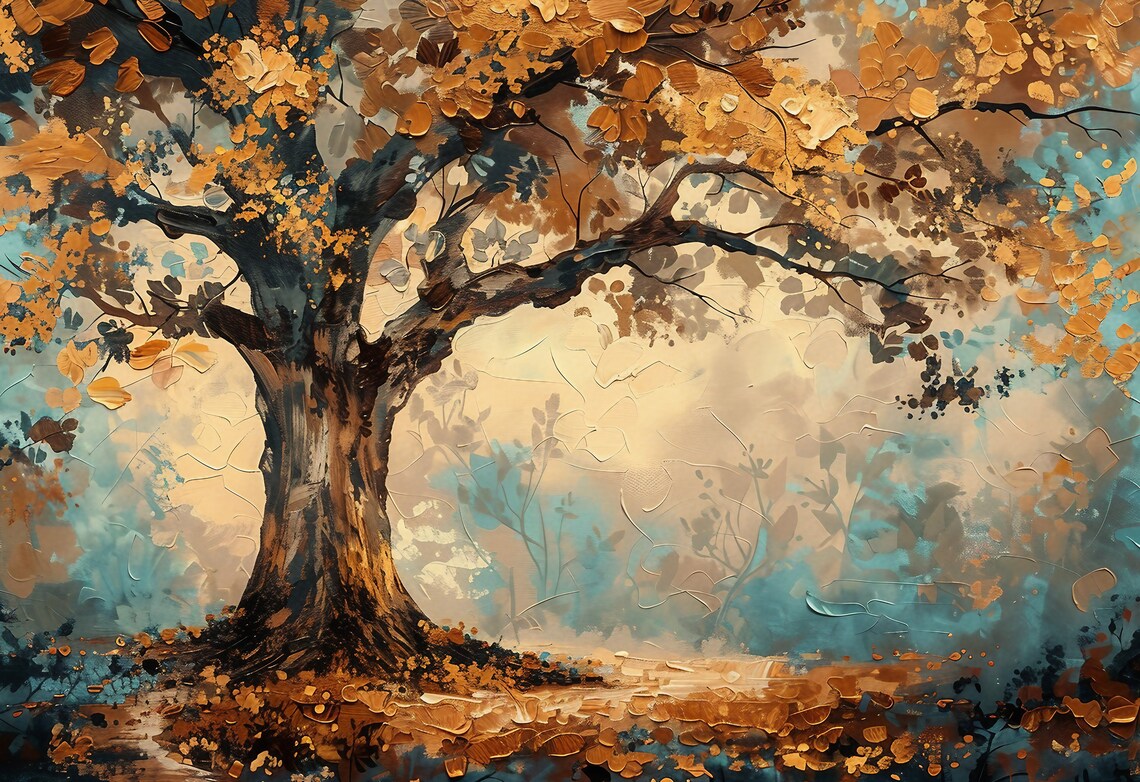 Tree Of Wisdom Abstract Nature Landscape Art Print - Image 4
