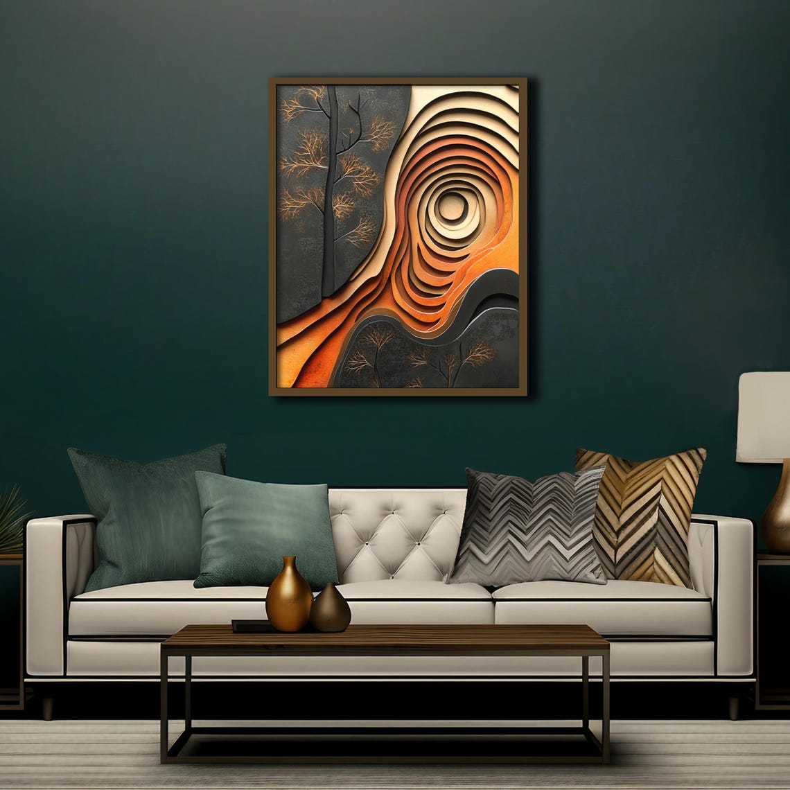 Brown Orange Black Beige Wall Art Earthy Wood Look Fine Art Print Earth Tones Neutral Color Wall Art Bold Statement Piece Home Decor - Image 4