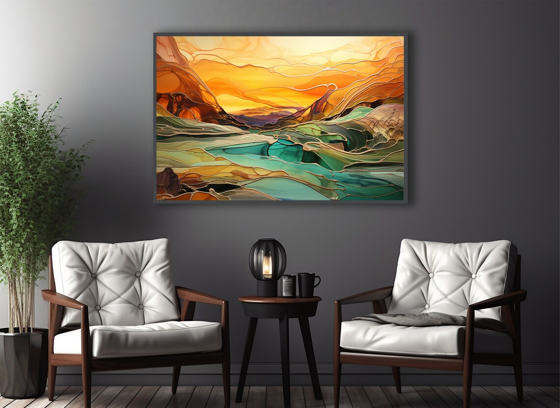 Abstract Landscape Poster, Nature Inspired Modern Art - Image 3