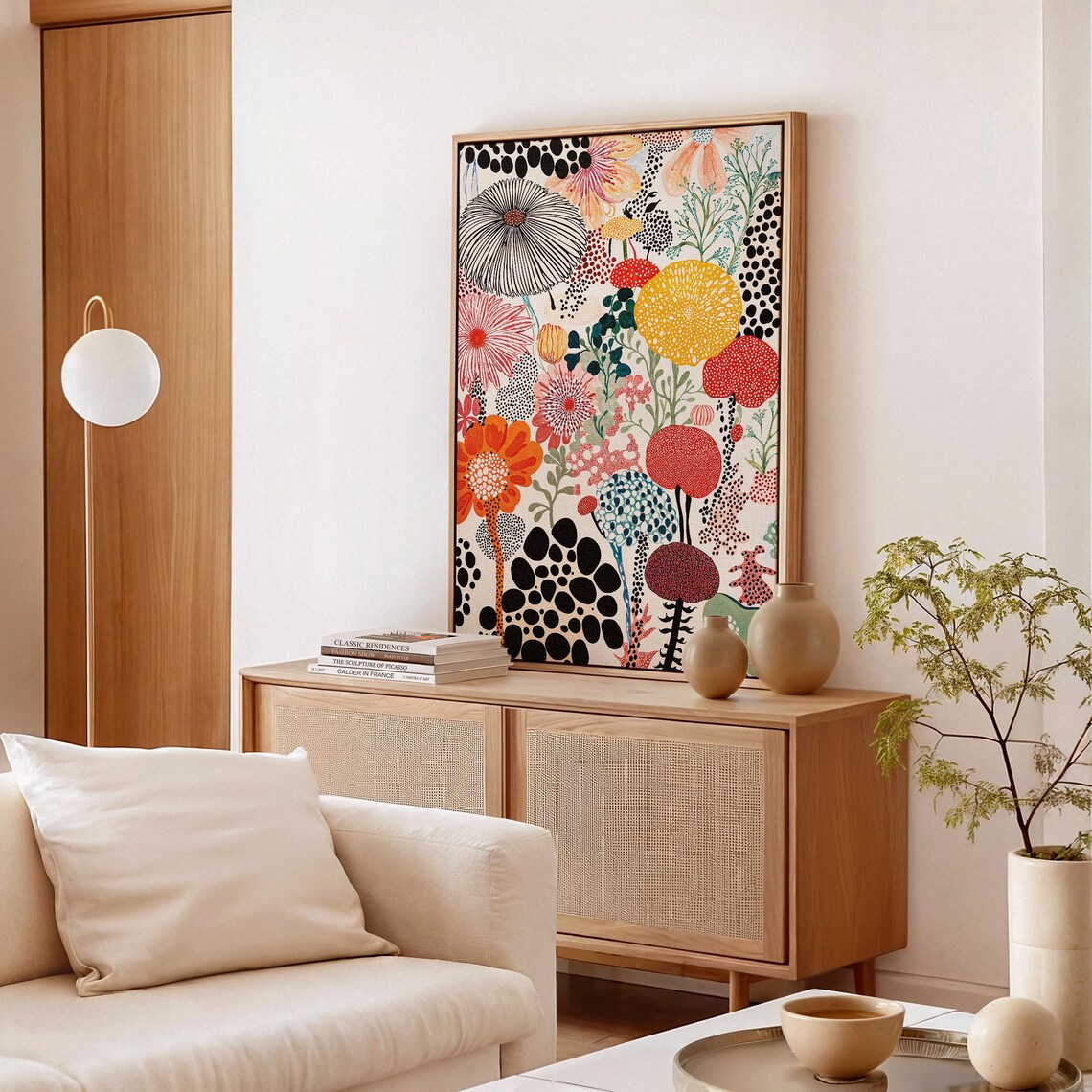 Yayoi Kusama-Inspired Polka Floral Art Print - Image 3