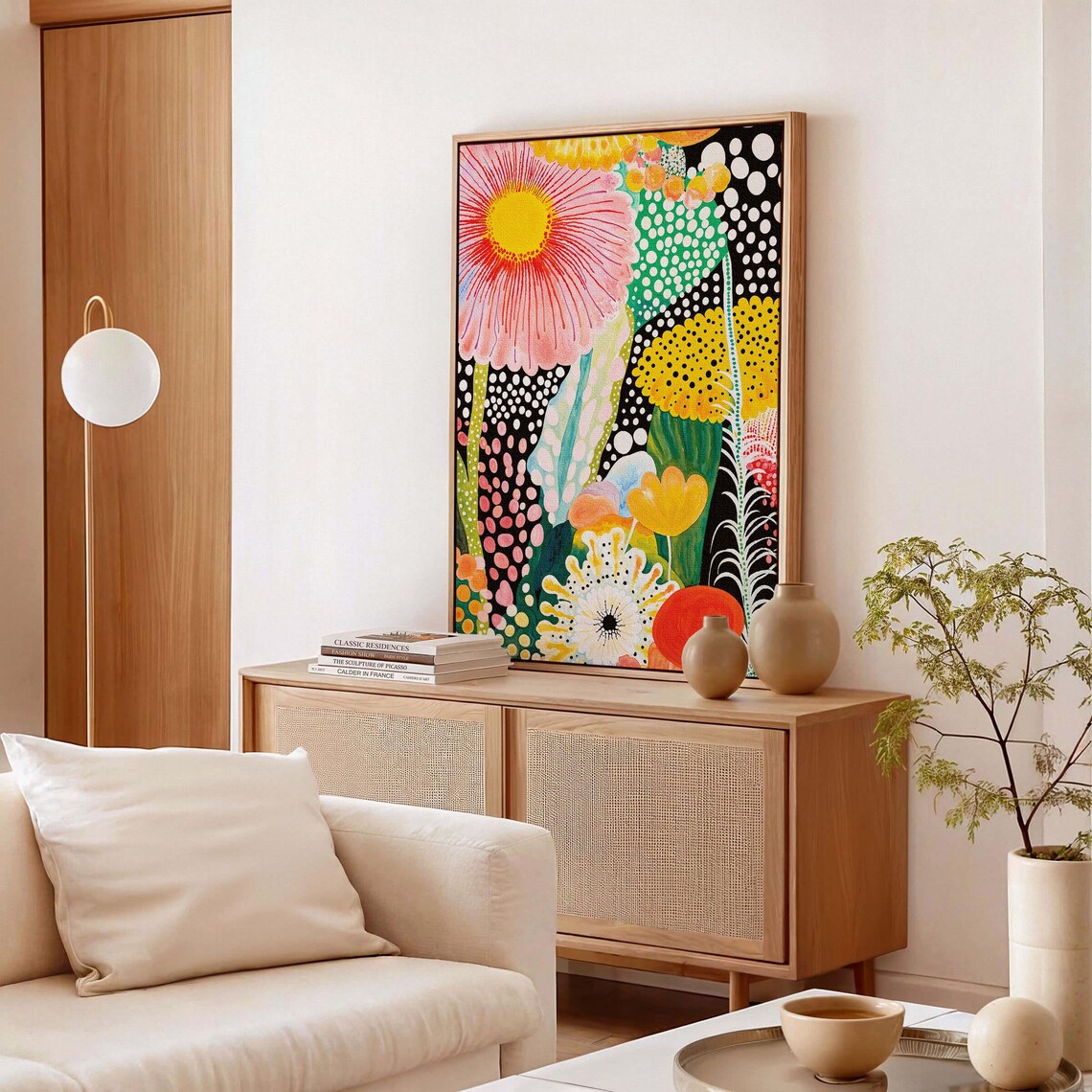 Yayoi Kusama-Inspired Abstract Floral Botanical Art Print - Image 3