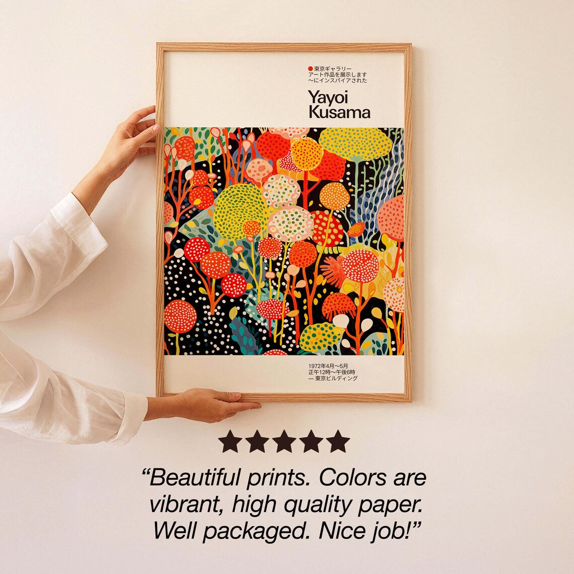 Yayoi Kusama-Inspired Botanical Art Print, Japandi - Image 3