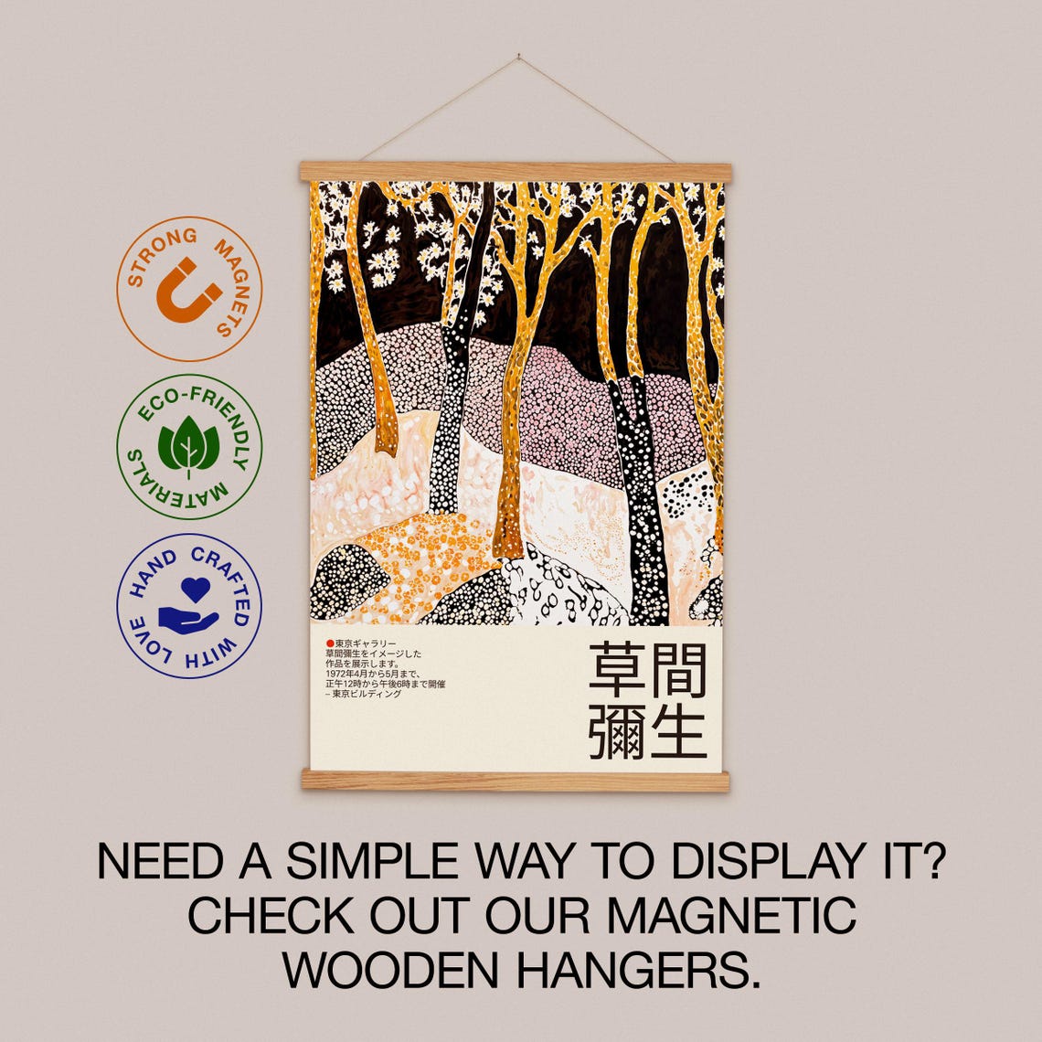 Yayoi Kusama Dotted Blossom Forest 1972 Gallery Exhibition Poster - Image 2
