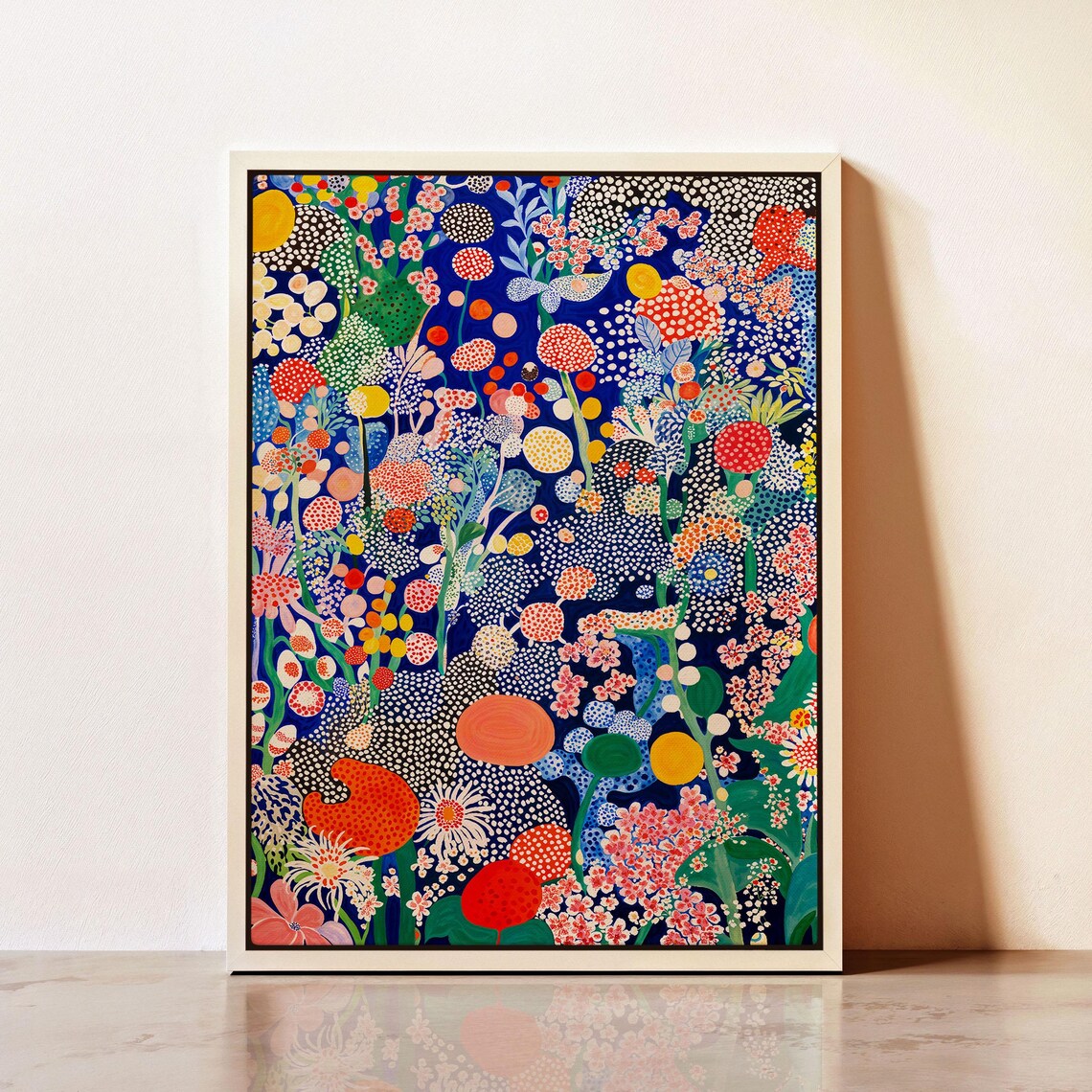 Abstract Floral Art Print, Yayoi Kusama-Inspired