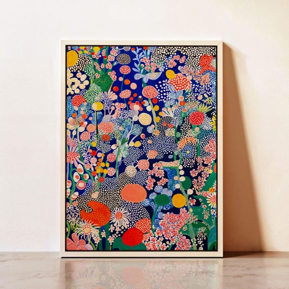 Abstract Floral Art Print, Yayoi Kusama-Inspired