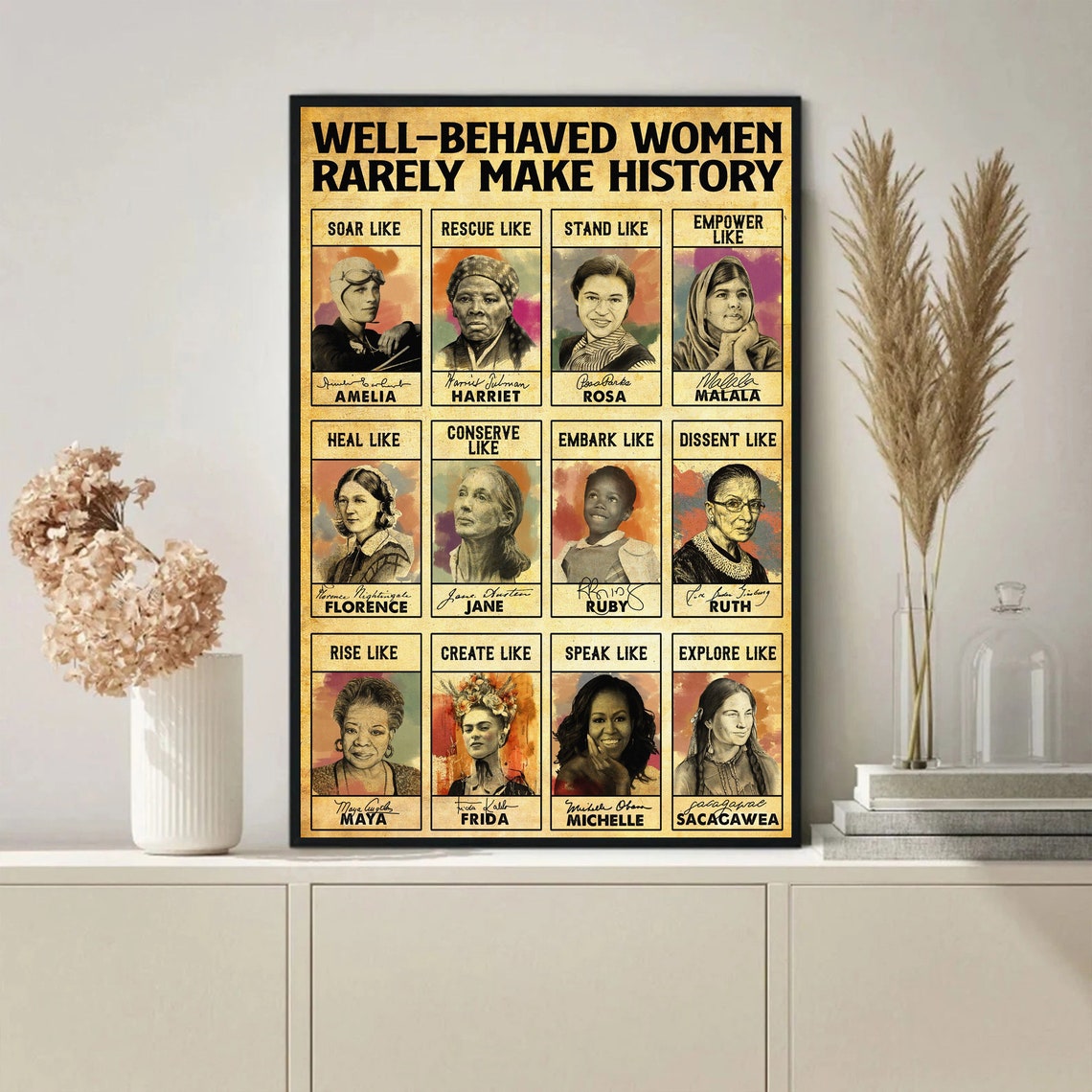 Well Behaved Women Rarely Make History Inspirational Women Poster - Image 2