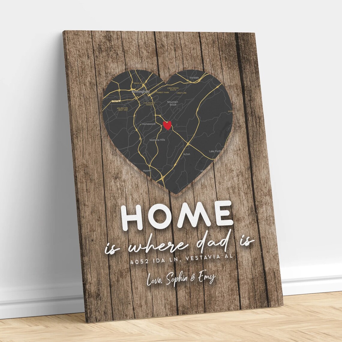 Personalized Map, Father's Day Gift For Dad - Image 4