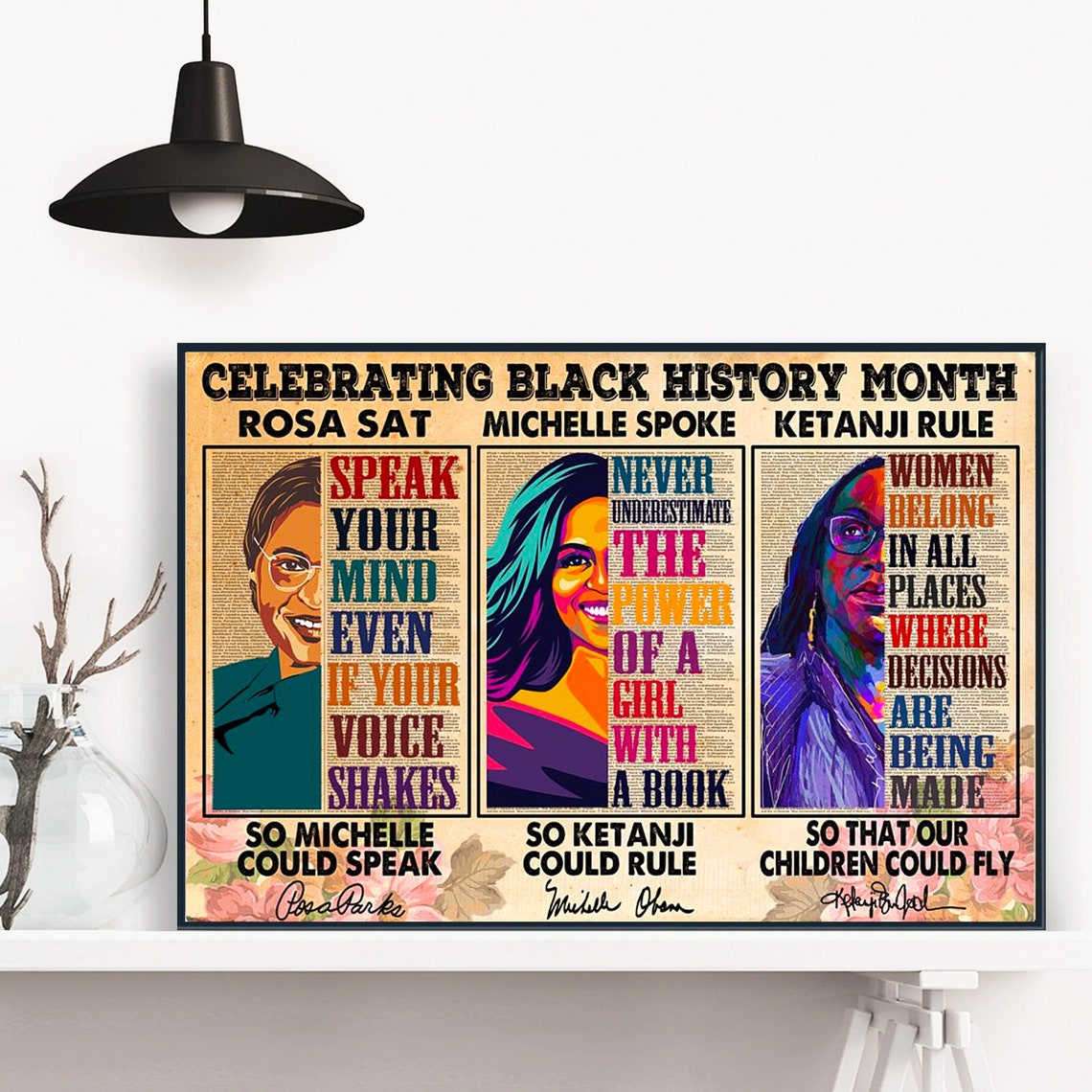 Celebrating Black History Month Rosa Parks Michelle Obama Poster - Image 4