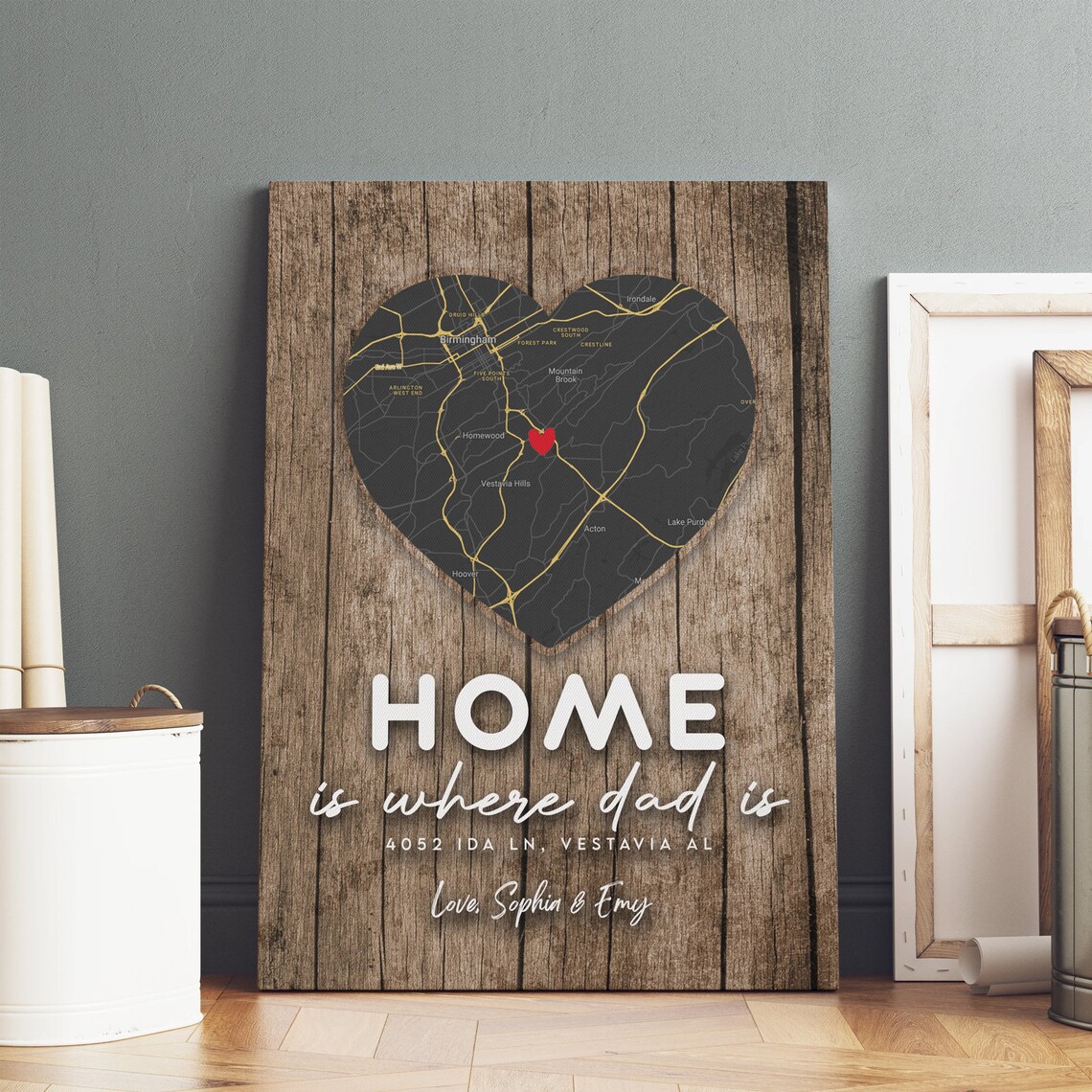 Personalized Map, Father's Day Gift For Dad - Image 3