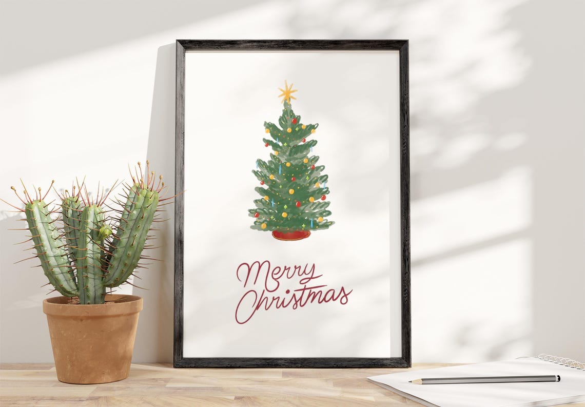 Christmas Tree Winter Decor Art Print - Image 3