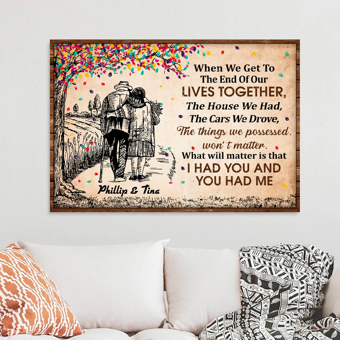 Personalized When We Get To The End Old Couple Sketch Postercanvas Family Old Couple Couple Gift - Image 3