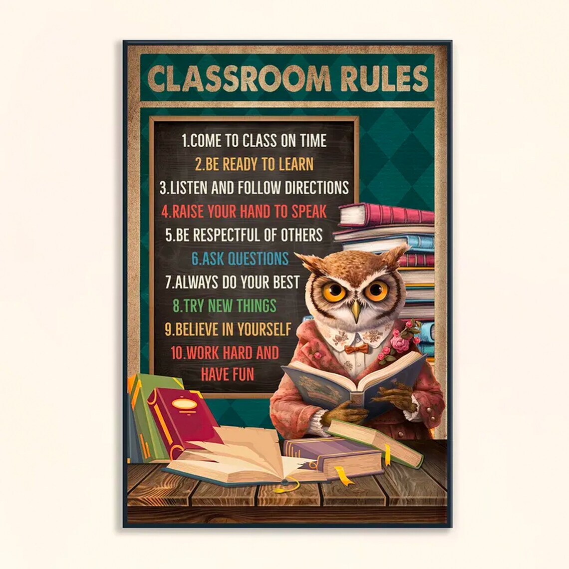 Personalized Classroom Rules Poster, Back To School - Image 3
