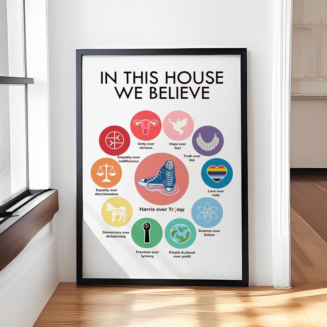 In This House We Believe Circle of Equality Values Statement Poster
