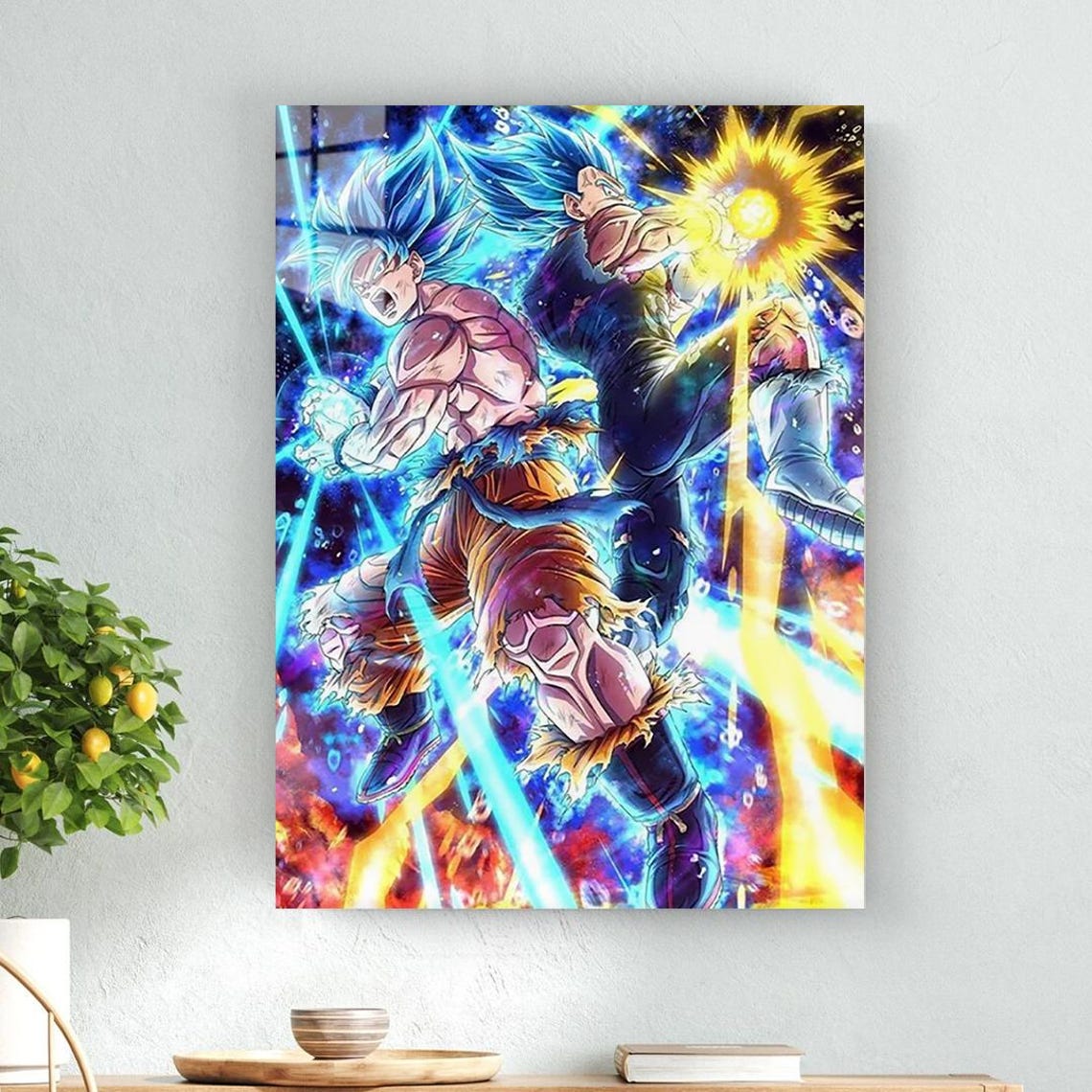 Dragon Ball Goku Super Saiyan Blue Battle Anime Metal Poster