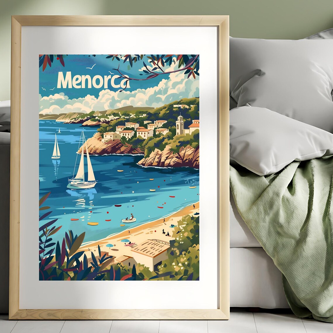 Menorca Vintage Travel Poster, Retro Travel Poster