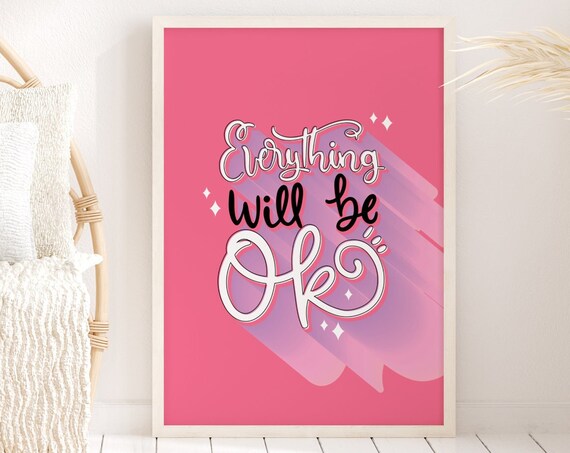 Positive Text Print, Colourful Motivational Art Print
