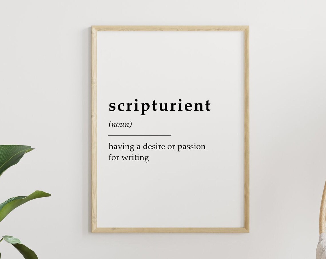 Writer Quote Definition Art Print, Book Wall Decor