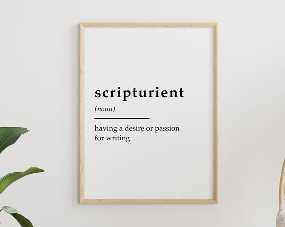 Writer Quote Definition Art Print, Book Wall Decor