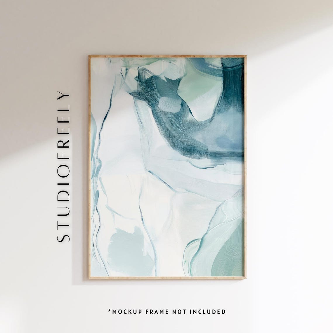 Blue Green Abstract Art Print Coastal Watercolor Painting