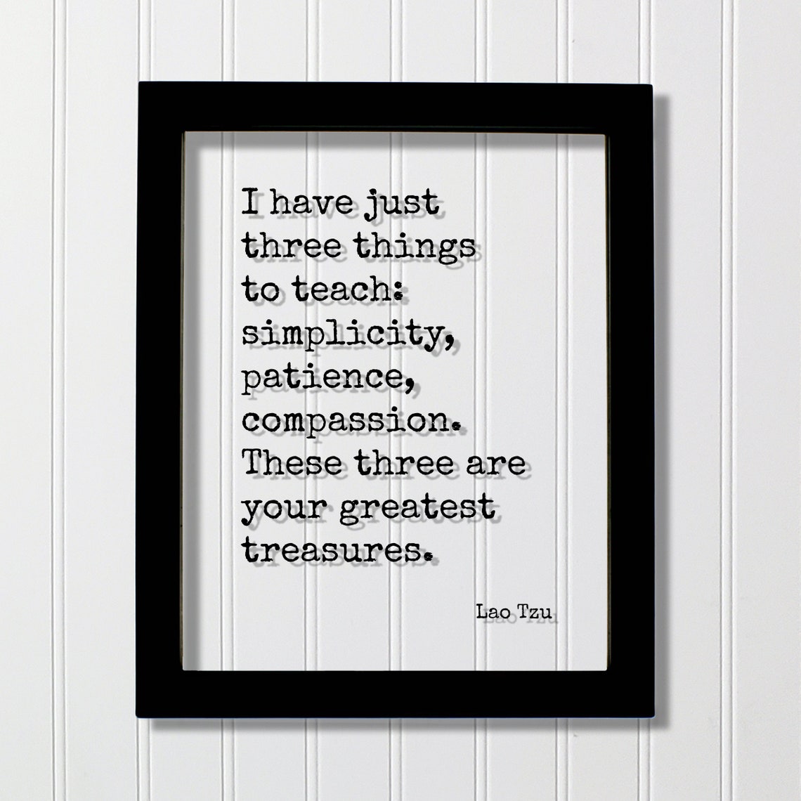 Lao Tzu Simplicity Patience Compassion Floating Quote Poster