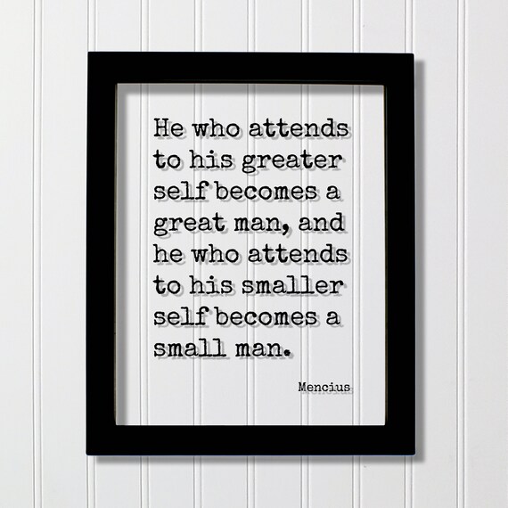 Mencius Greater Self Great Man Quote Poster with Classic Typewriter Art