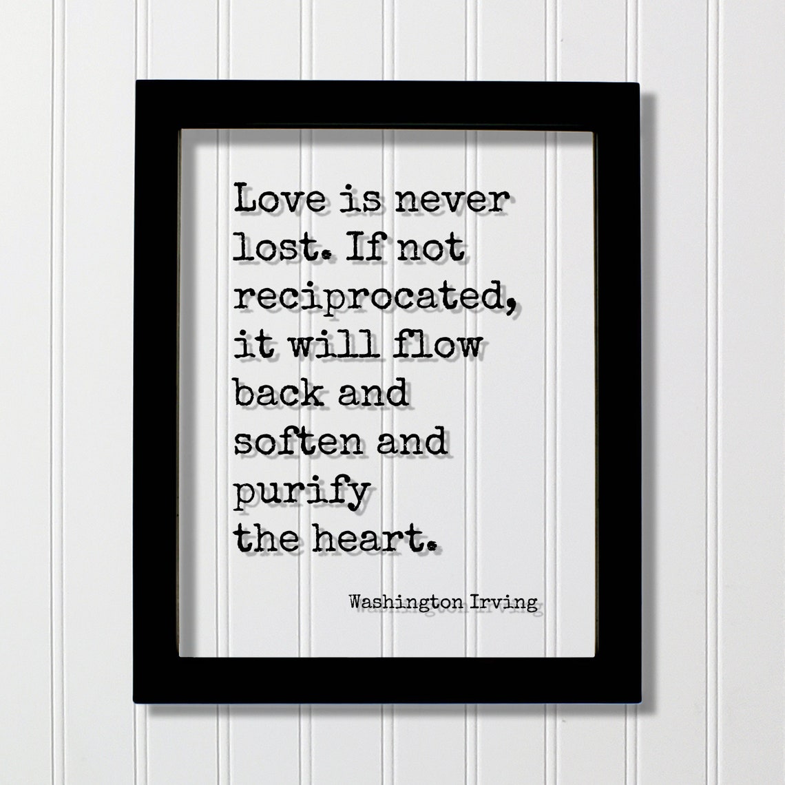 Washington Irving Love Quote Poster Reciprocated Heart Typography