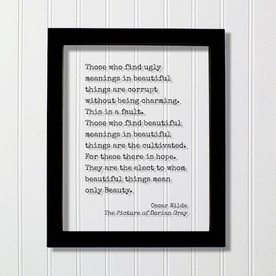 Oscar Wilde Dorian Gray Beautiful Things Meaning Literary Poster