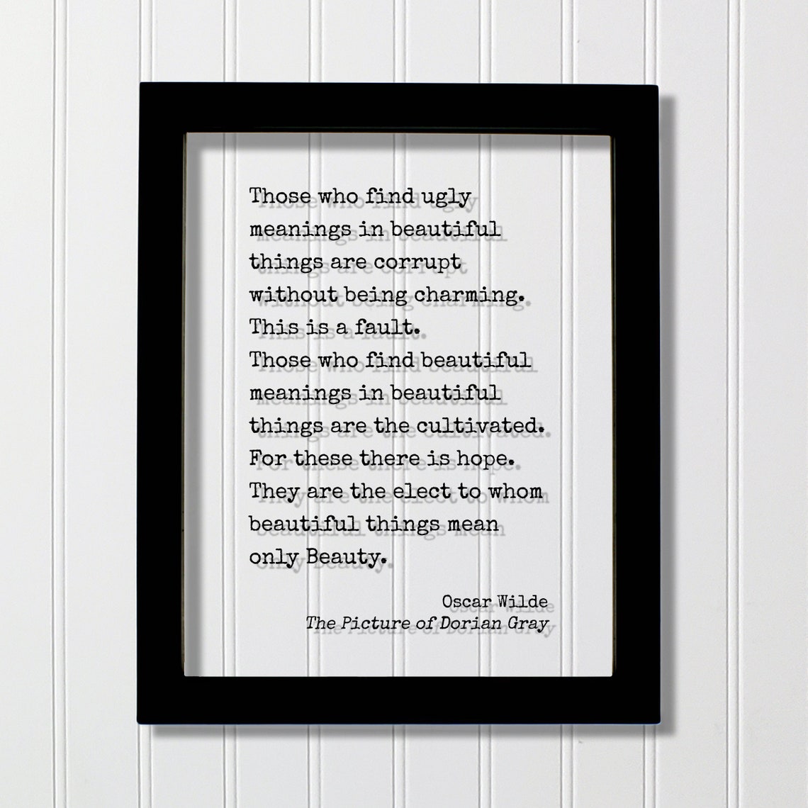 Oscar Wilde Dorian Gray Beautiful Things Meaning Literary Poster
