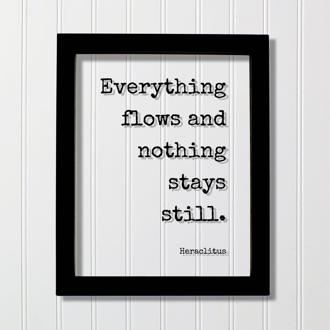 Heraclitus Everything Flows Floating Typewriter Quote Poster