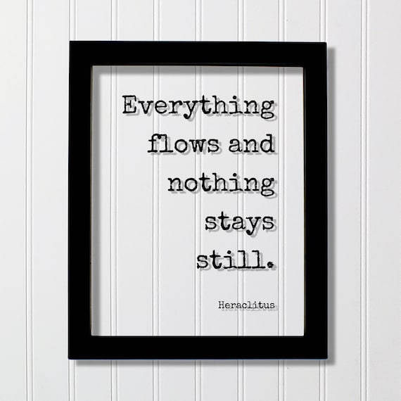 Heraclitus Everything Flows Floating Typewriter Quote Poster