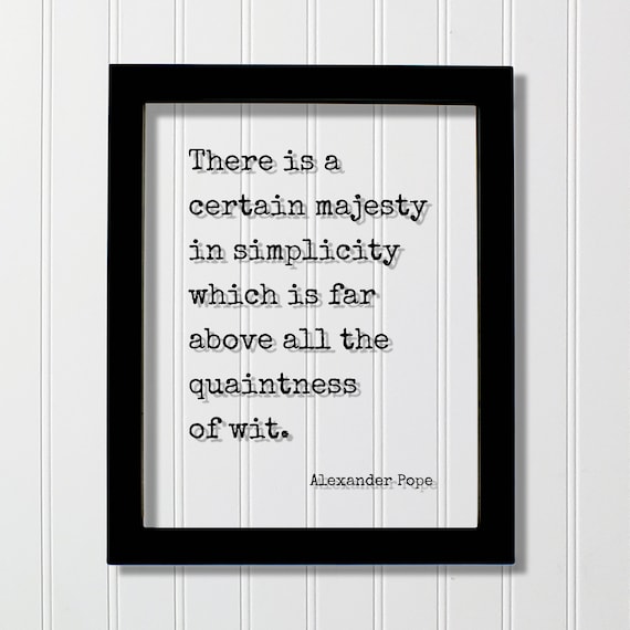 Alexander Pope Simplicity Quote Minimalist Typography Poster