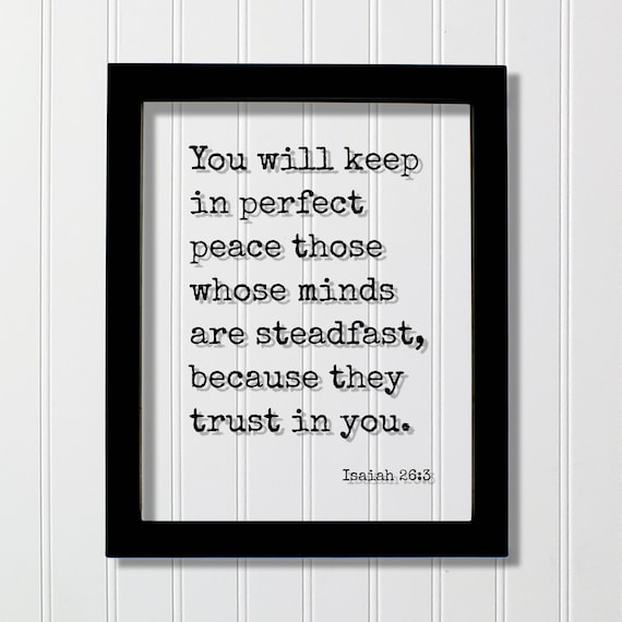 Isaiah 26:3 Perfect Peace Those Who Trust Bible Verse Decor Poster