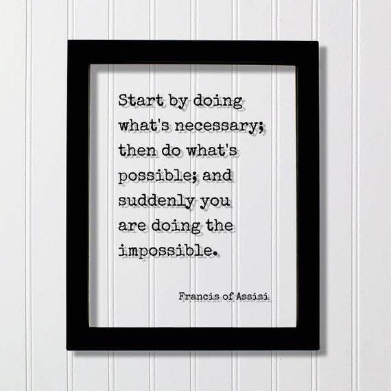 Francis Of Assisi Quote Art Print, Floating Typography