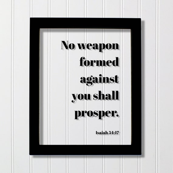 Isaiah 54:17 Scripture Art Print, Christian Home Decor