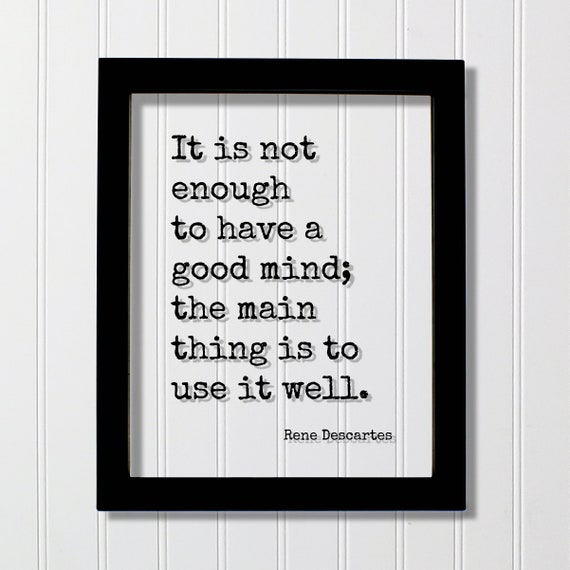 René Descartes Floating Quote Art Print, Mindset