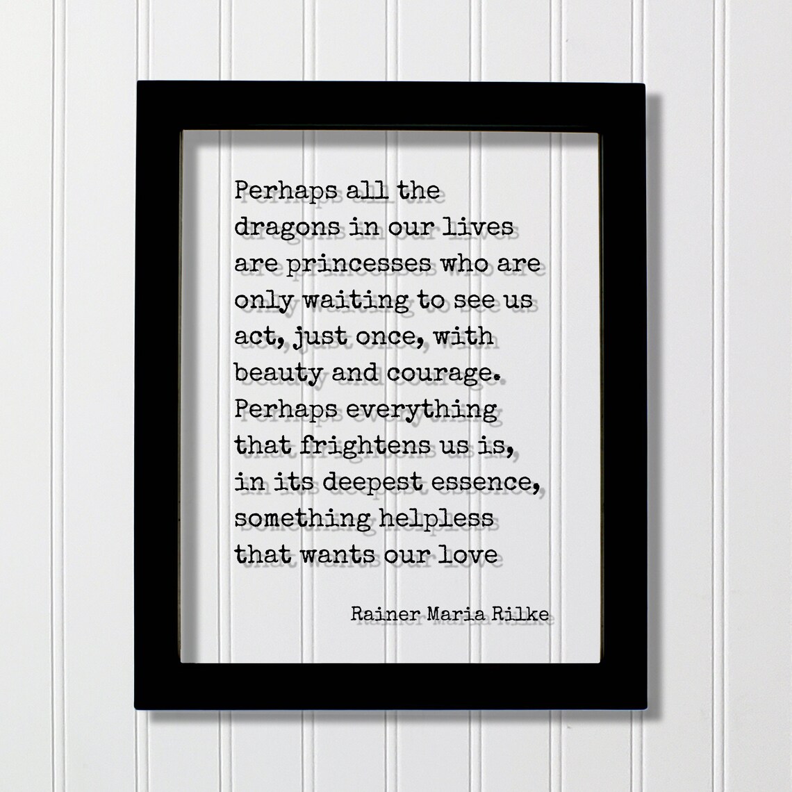 Rainer Maria Rilke Quote Poster, Beauty and Courage