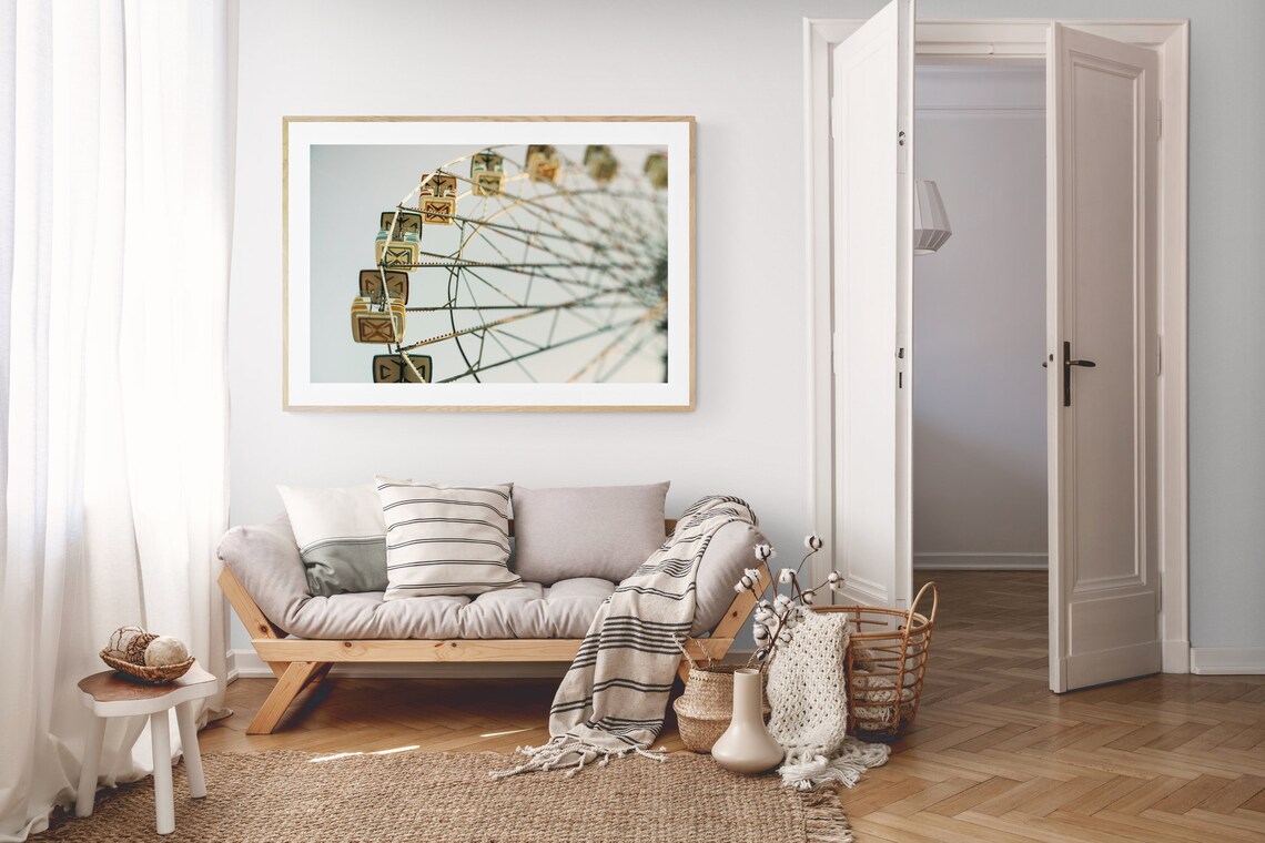 Ferris Wheel Photograph, Sunrise Carnival Art Print